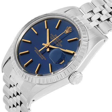 rolex datejust vintage black dial steel mens watch 16030|Rolex 16030 blue dial.